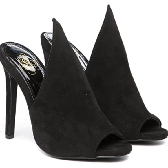Liliana Shoes - NWT Black Dress Mules Suede Heel Slides sz8